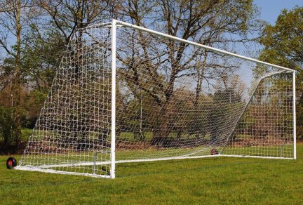 Youth Heavy Duty Wheeled Football Goal Package: 11-A-Side Freestanding Steel